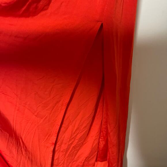 Atlein Cut Out Sleeveless Orange Maxi Long Dress side Split sz XL - Picture 8 of 8